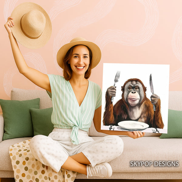 Orangutan Dinner Time Art - View 3