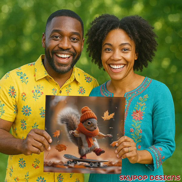 Squirrel Skateboarding Art - View 3