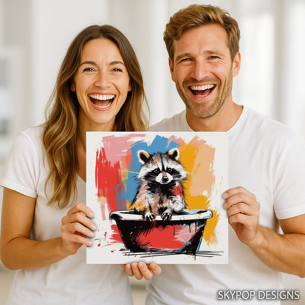 Raccoon Bath Splash Art - View 3