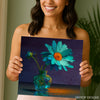 Teal Daisy Floral Art - View 3