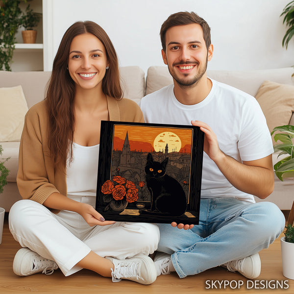 Black Cat Sunset View Art - View 3