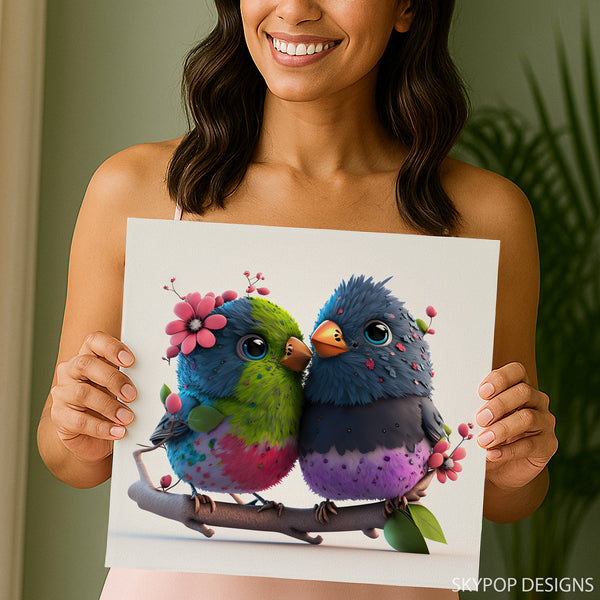 Love Birds Branch Art - View 3