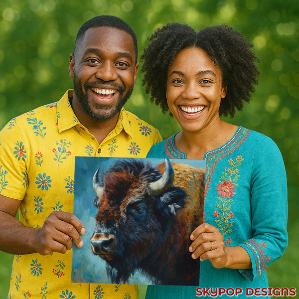 Bison Portrait Art - View 3