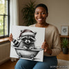 Raccoon Christmas Bath Art - View 3