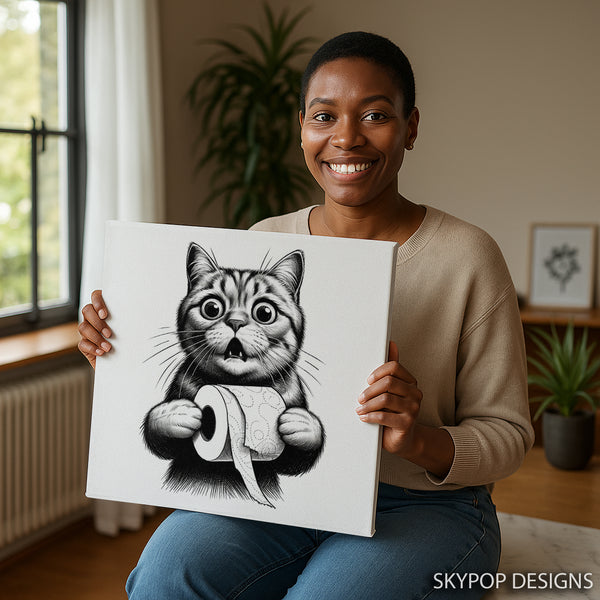 Cat Toilet Paper Art - View 3