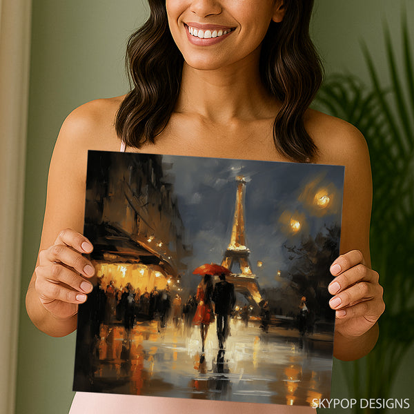 Parisian Romance Rainy Night Art - View 3