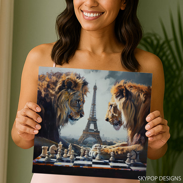 Lion Chess Match Art - View 3