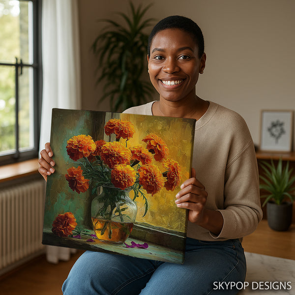 Marigold Bouquet Art - View 3
