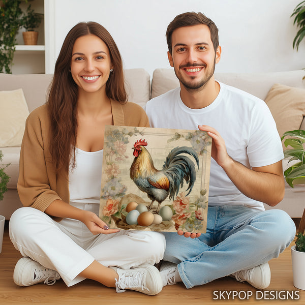 Rooster Eggs Art - View 3