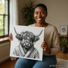 Highland Cow Robe Art - View 3
