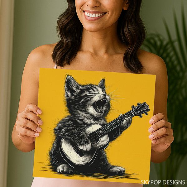 Rock Star Cat Music Art - View 3