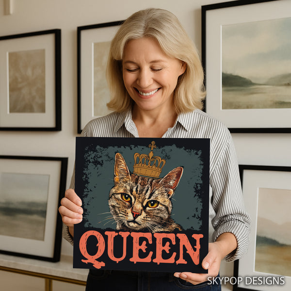 Regal Cat Queen Portrait Art - View 3