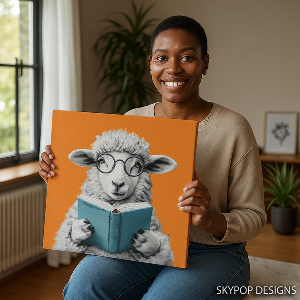 Sheep Reading Art - View 3