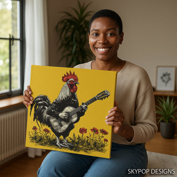 Rooster Playing Guitar Art - View 3