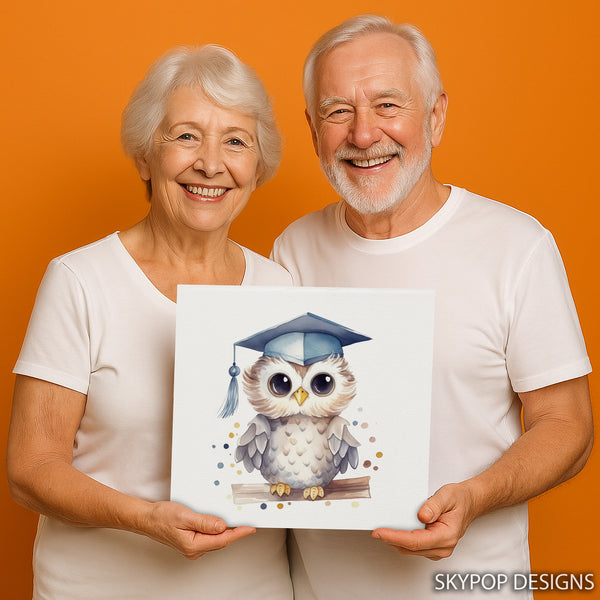 Owl Graduation Art - View 3