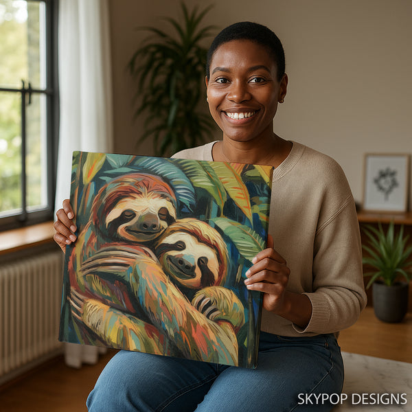 Sloth Hug Art - View 3