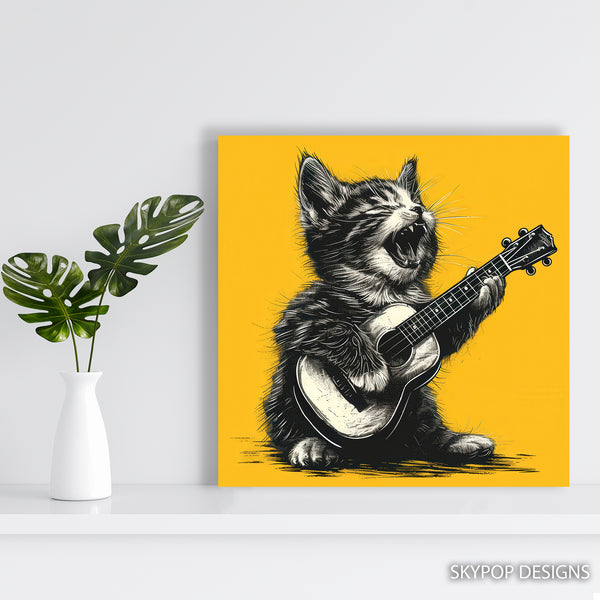 Rock Star Cat Music Art - View 5