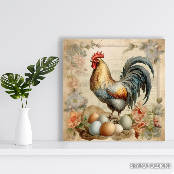 Rooster Eggs Art - View 5