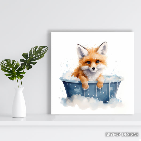 Fox Bath Time Bliss Art - View 5