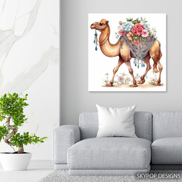 Camel Floral Caravan Art - View 5