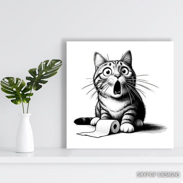 Cat Toilet Paper Disaster Art - View 5