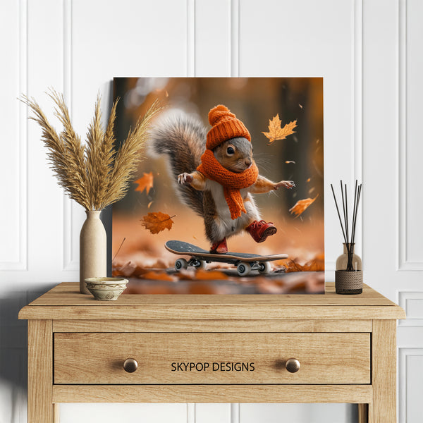 Squirrel Skateboarding Art - View 5
