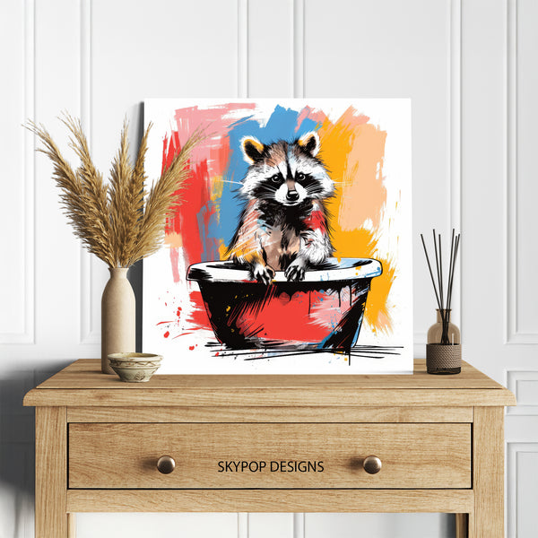 Raccoon Bath Splash Art - View 5