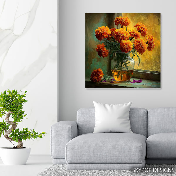 Marigold Bouquet Art - View 5