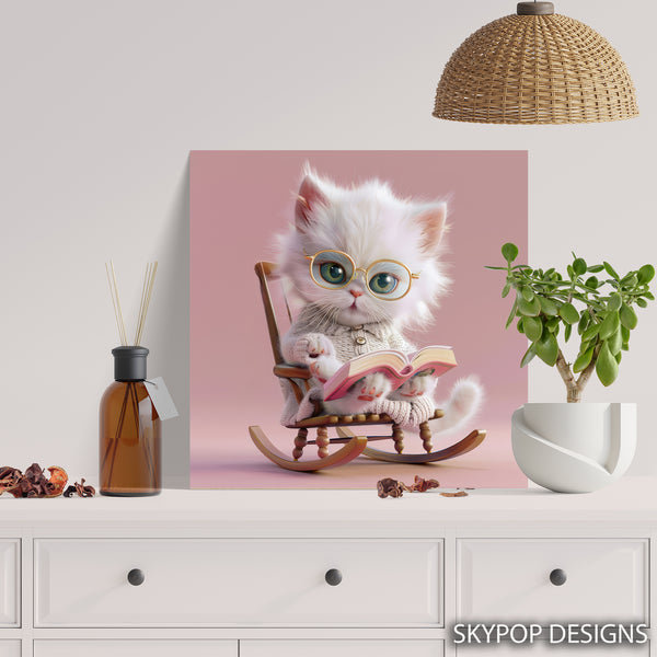 Cat Reading Art - View 5