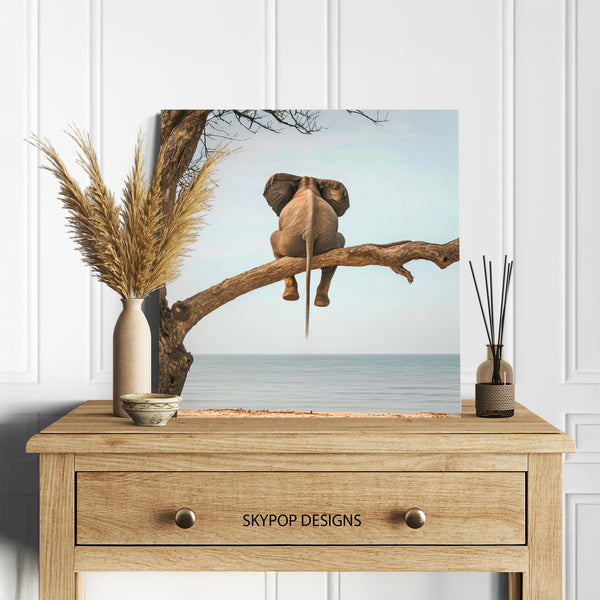 Elephant Tree Beach Scene Art - View 5