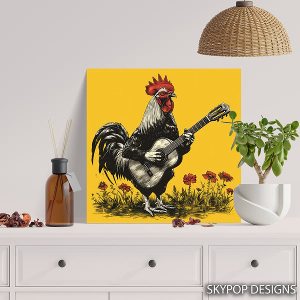 Rooster Playing Guitar Art - View 5