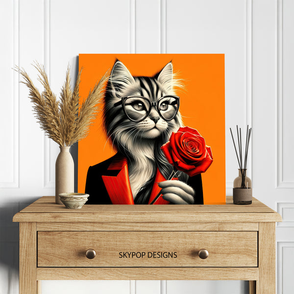 Cat with Rose Art - View 5
