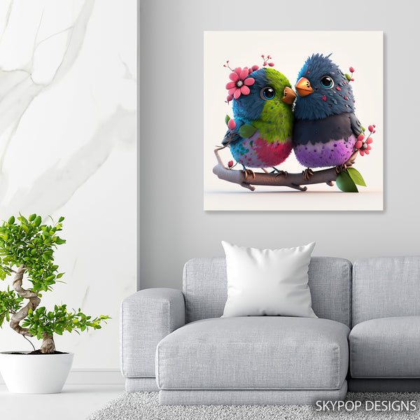 Love Birds Branch Art - View 5