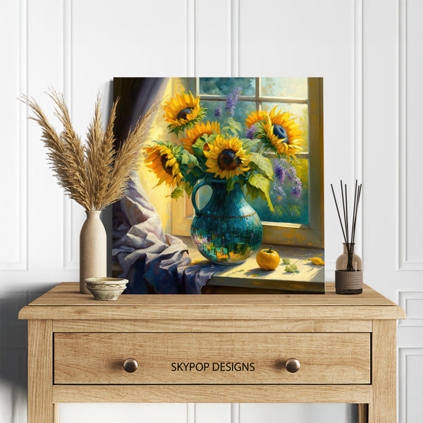 Sunflowers Window Art - View 5