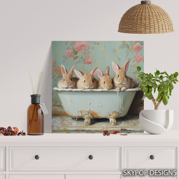 Bunny Bathtime Art - View 5