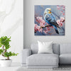 Blue Budgie Cherry Blossom Art - View 5