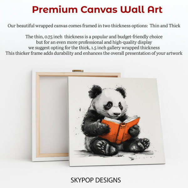 Panda Reading Book Art - View 6