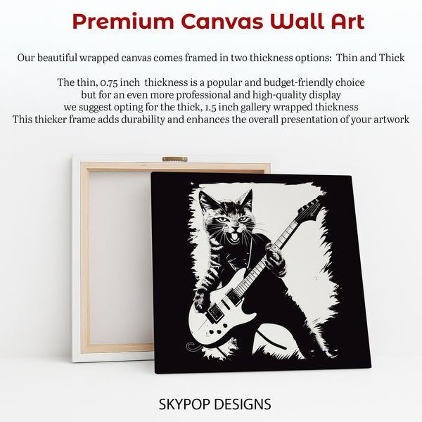 Rock Star Cat Guitar Art - View 6