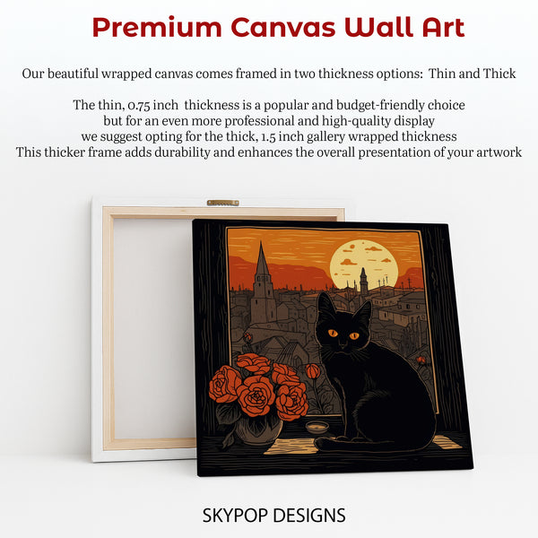 Black Cat Sunset View Art - View 6
