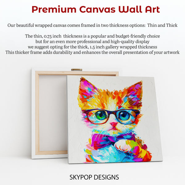 Dapper Cat With Glasses Art - View 6