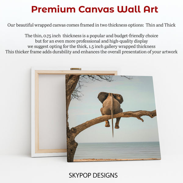 Elephant Tree Beach Scene Art - View 6