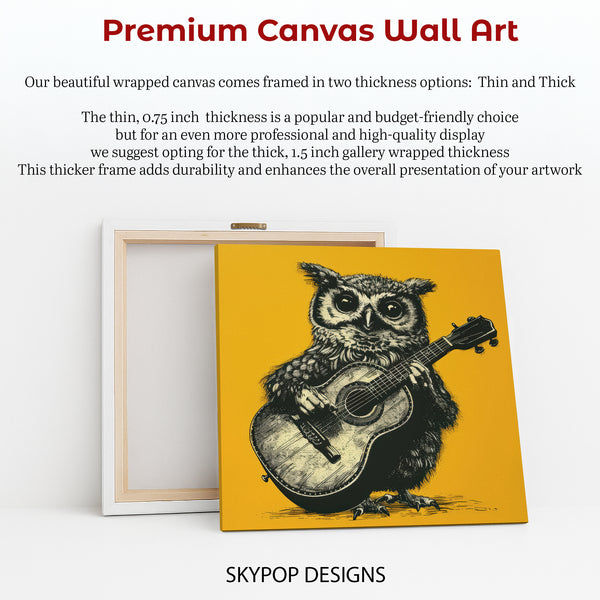 Guitar Playing Owl Art - View 6