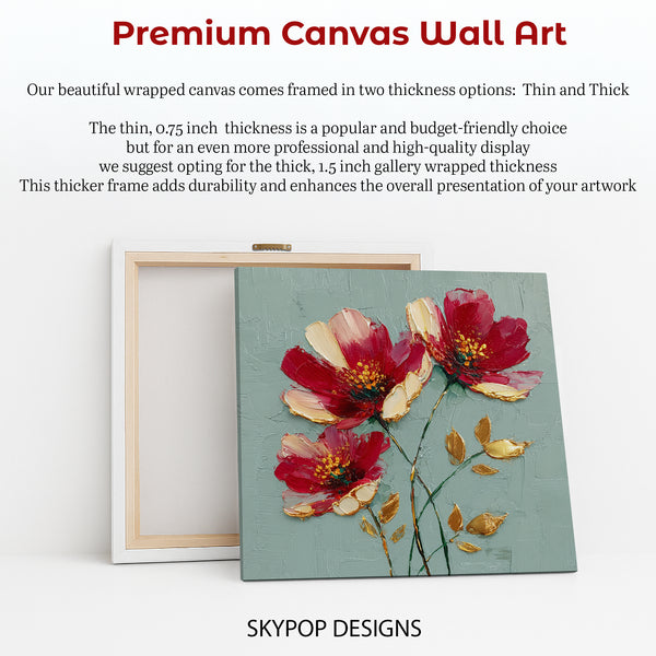 Red Floral Art - View 6