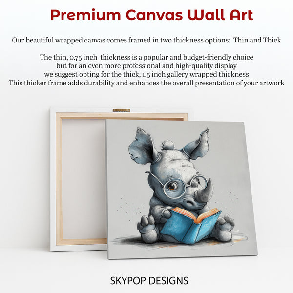 Rhino Reading Art - View 6
