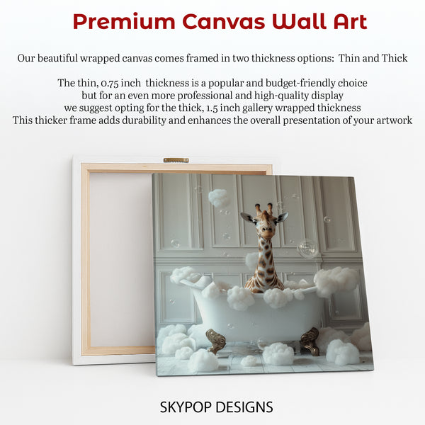 Giraffe Bath Time Art - View 6