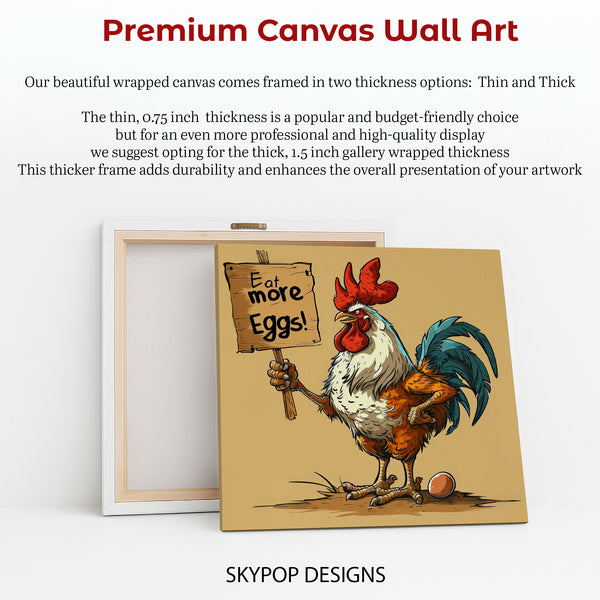 Rooster Says Eat More Eggs Art - View 6