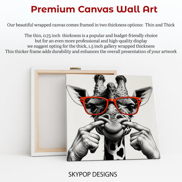 Giraffe with Red Glasses Art - View 6