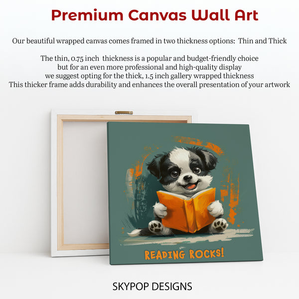 Puppy Reading Book Art - View 6
