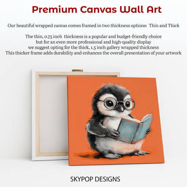 Penguin Reading Book Art - View 6