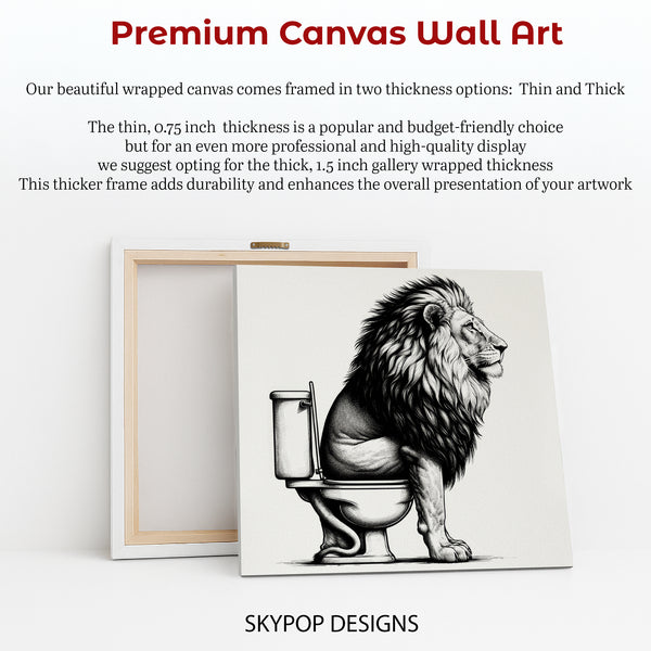 Lion on Toilet Art - View 6